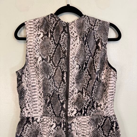 French Connection Mini Dress Womens 10 Gray Snakeskin Animal Print Sleeveless - Picture 4 of 7